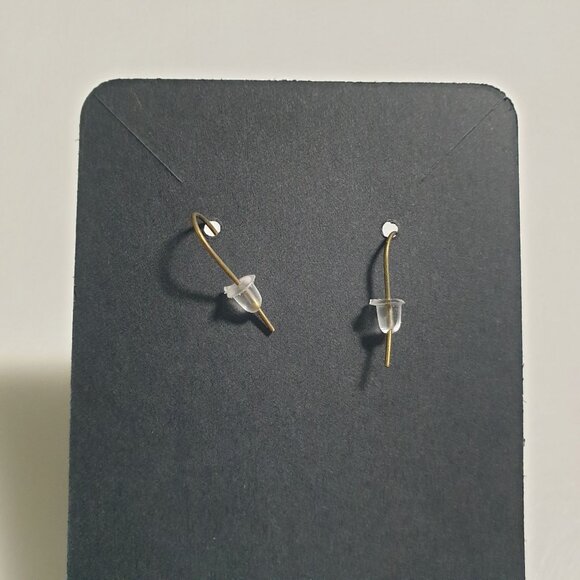 Handmade Donovan Earrings Pearl Bead Gold Accent Dangle Hook 2.5 Inch Gift Work - Picture 4 of 4